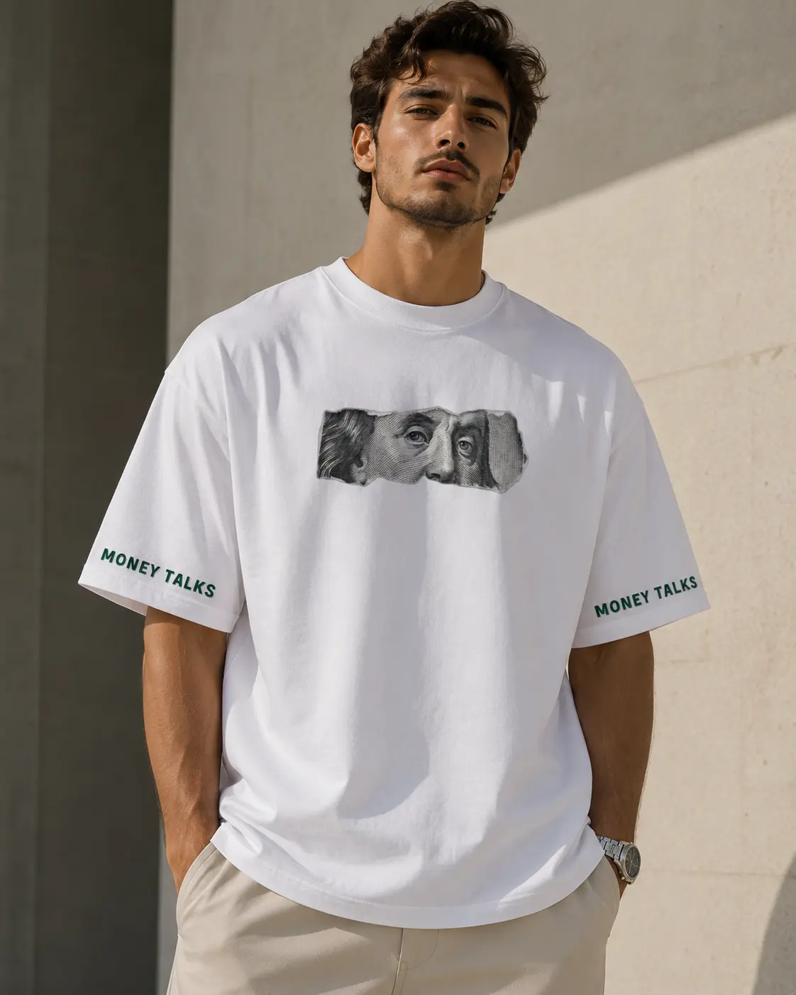MONEY TALKS OVERSIZED MEN - WHITE