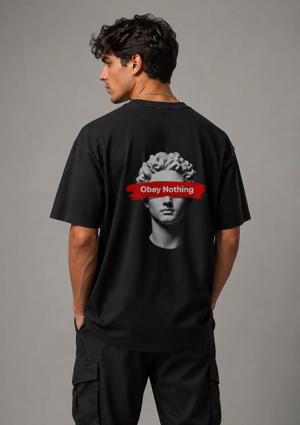 OBEY NOTHING OVERSIZED MEN - BLACK